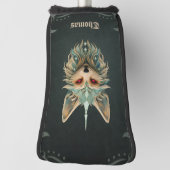 鋭い赤い目をした神秘的なキツネ。 ゴルフヘッドカバー (回転90)