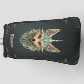 鋭い赤い目をした神秘的なキツネ。 ゴルフヘッドカバー (正面)