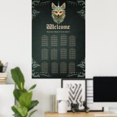 鋭い赤い目をした神秘的なキツネ ポスター (ホームオフィス)