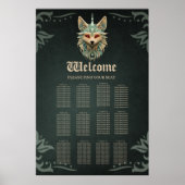 鋭い赤い目をした神秘的なキツネ ポスター (正面)