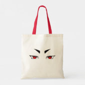 鋭い赤い目をした美しいバッグ トートバッグ (裏面)