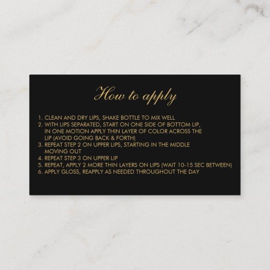 鋭い金ゴールドの紙吹雪及びショッキングピンクの唇 名刺 (裏面)