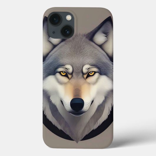 鋭い黄色の目をしたリアルなオオカミの顔 Case-Mate iPhoneケース (裏面)