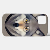 鋭い黄色の目をしたリアルなオオカミの顔 Case-Mate iPhoneケース (裏面 (横))