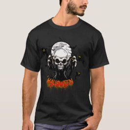 鋭く威圧的な歯を持つスカル Tシャツ