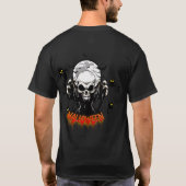 鋭く威圧的な歯を持つスカル Tシャツ (裏面)