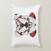 鋭く恐れを知らない:幾何学的ブルドッグ アクセントクッション (正面(垂直))