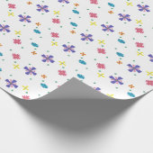 鋭く白いギフト用包装紙の花 ラッピングペーパー (角)