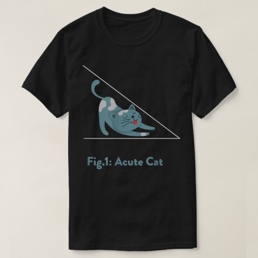 鋭角ねこ 幾何学ねこ 数学パンクT Tシャツ (デザイン正面)
