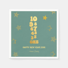鋳造された新年のイブパーティー スタンダードカクテルナプキン