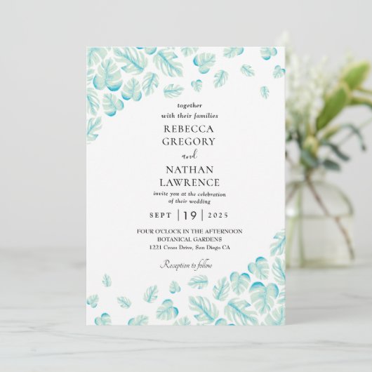 鋳造された秋の結婚式招待状 招待状 (スタンド正面)