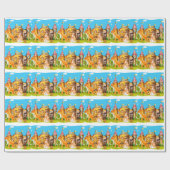 鋳造物の前に立っているプリンセスおよび騎士 ラッピングペーパー (フラット)