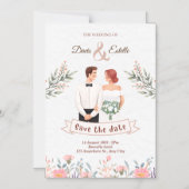 鋳造結婚式招待状 マグネット招待状 (正面)