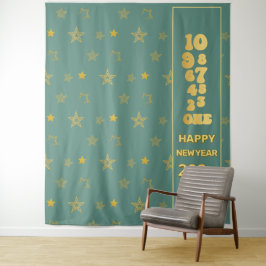 鋳造金ゴールド新年EVEカウントダウンパーティー タペストリー