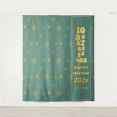 鋳造金ゴールド新年EVEカウントダウンパーティー タペストリー (正面)