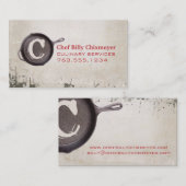 鋳鉄の小鍋鍋のシェフのケータリングのモノグラム 名刺 (正面/裏面)