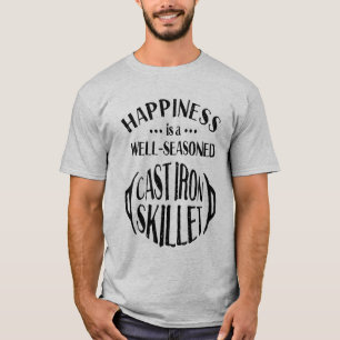 鋳鉄の幸福はよく味をつけられた小鍋です Tシャツ