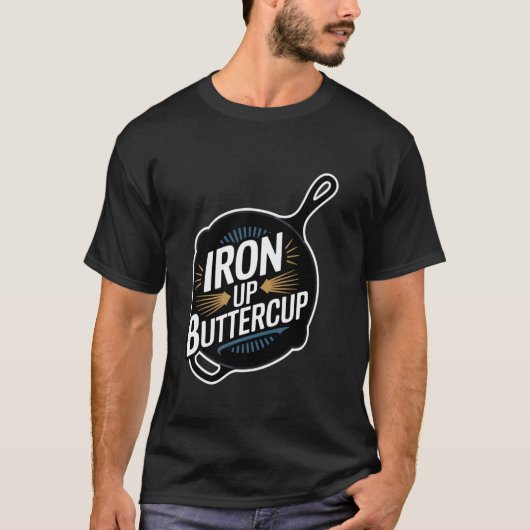 鋳鉄フライパン アイアンアップ バターカップ Tシャツ (正面)