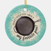 鋳鉄揚げフライパンのフライパン料理クリスマス セラミックオーナメント (正面)