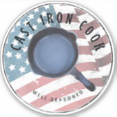 鋳鉄製調理師よく味付けされたシール シール (正面)