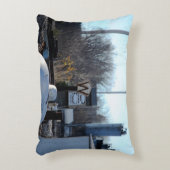 鋳鉄N&Wの鉄道笛印の枕 アクセントクッション (正面(垂直))