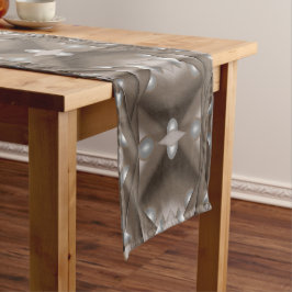 鋸歯刃の同心円アーストーンアーグラデーショント ショートテーブルランナー