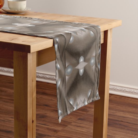 鋸歯刃の同心円アーストーンアーグラデーショント ショートテーブルランナー (インサイチュ)