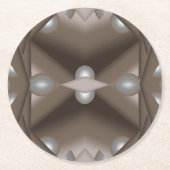 鋸歯刃の同心円アーストーンアーグラデーショント ラウンドペーパーコースター (正面)