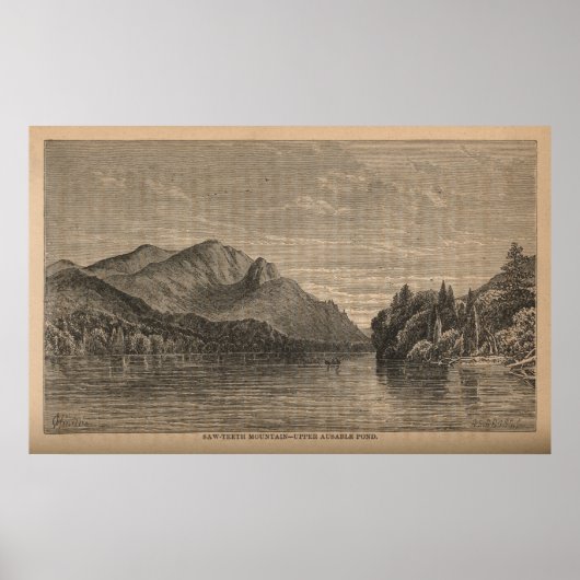 鋸歯山 – 上使用可能な池 ポスター (正面)