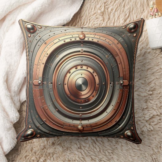 鋼と銅の金属オブジェクト クッション (ブランケット)