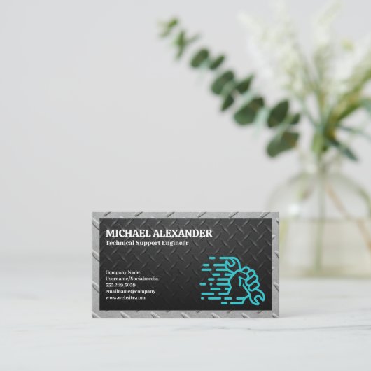 鋼の背景 |手のひら 名刺 (スタンド正面)