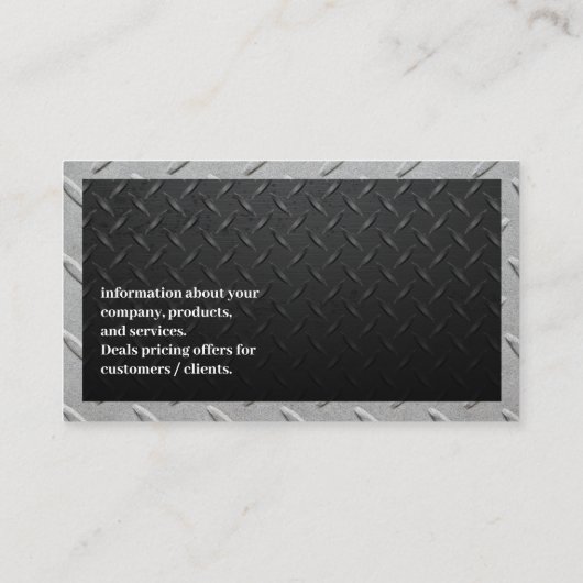 鋼の背景 |手のひら 名刺 (裏面)