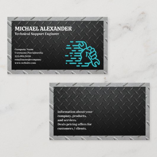 鋼の背景 |手のひら 名刺 (正面/裏面)