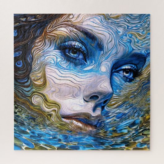 「鋼の視線」 – 水中の女性 ジグソーパズル (縦)