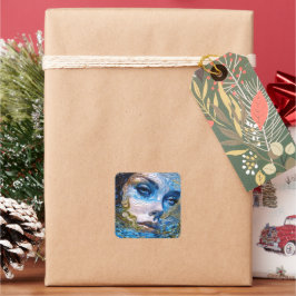 「鋼の視線」 – 水中の女性 スクエアシール