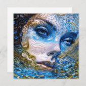 「鋼の視線」 – 水中の女性 招待状 (正面/裏面)