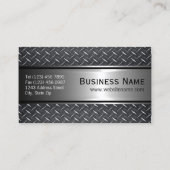鋼カッコいい灰色フェイク金属ダイヤモンドプレートパターン 名刺 (裏面)