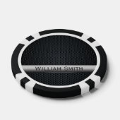 鋼ストライプの暗金属 ポーカーチップ (シングル)