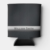 鋼ストライプの暗金属 缶クーラー (正面)