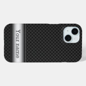 鋼ストライプの炭素繊維 Case-Mate iPhoneケース (裏面 (横))