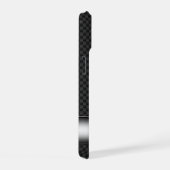鋼ストライプの炭素繊維 iPhone 15ケース (右側面)