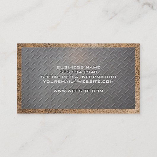 鋼パターン |レザー 名刺 (裏面)