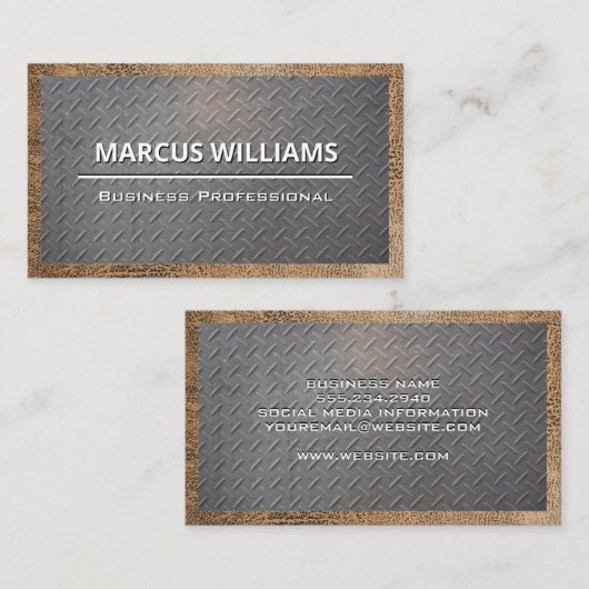 鋼パターン |レザー 名刺 (正面/裏面)