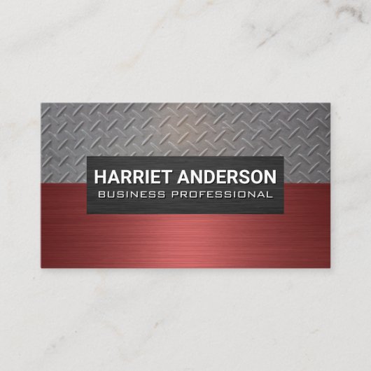 鋼パターン | レッドメタルブラシ 名刺 (正面)