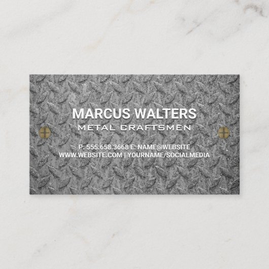 鋼パターン | 金属製ねじ名刺 名刺 (正面)