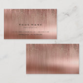 鋼ミニマル銅ピンク金ゴールドマトリックス雨赤面 名刺 (正面/裏面)