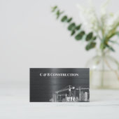 鋼モダン金属背景建築会社 名刺 (スタンド正面)