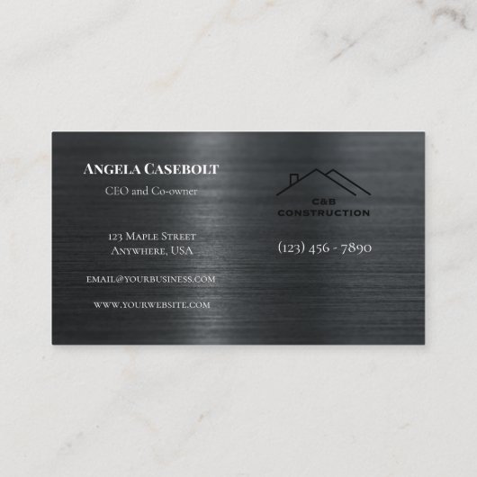 鋼モダン金属背景建築会社 名刺 (裏面)