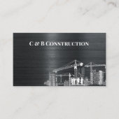 鋼モダン金属背景建築会社 名刺 (正面)