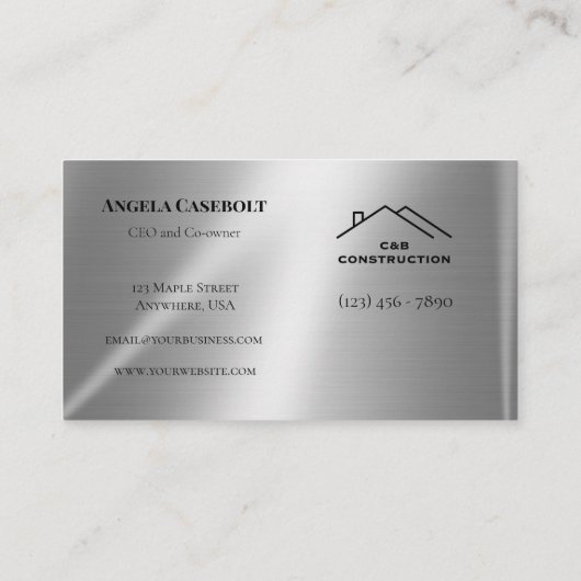 鋼モダン金属背景建築会社 名刺 (裏面)